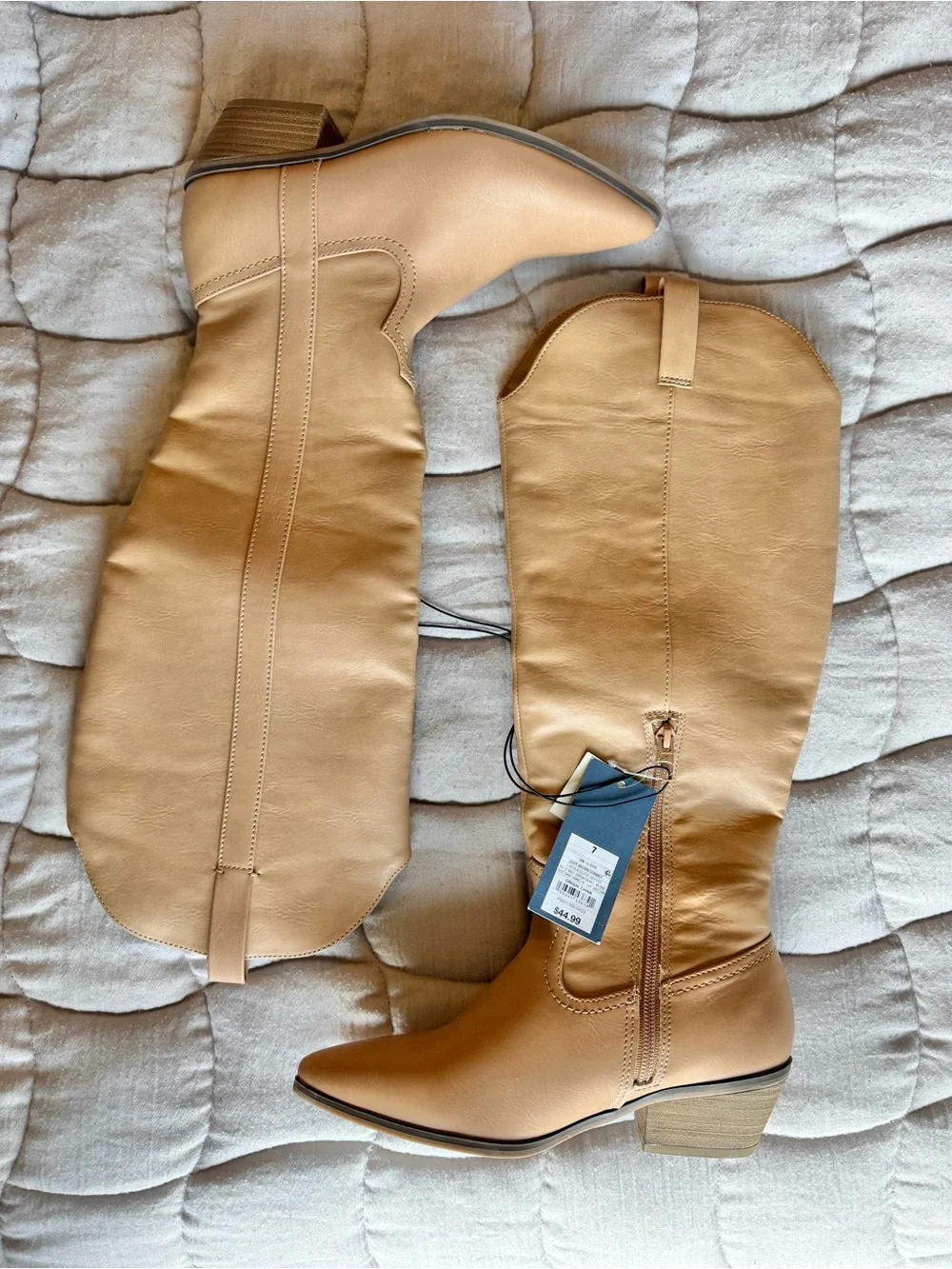 UNIVERSAL THREAD Memory Foam Light Brown Tall Boots- Size 7